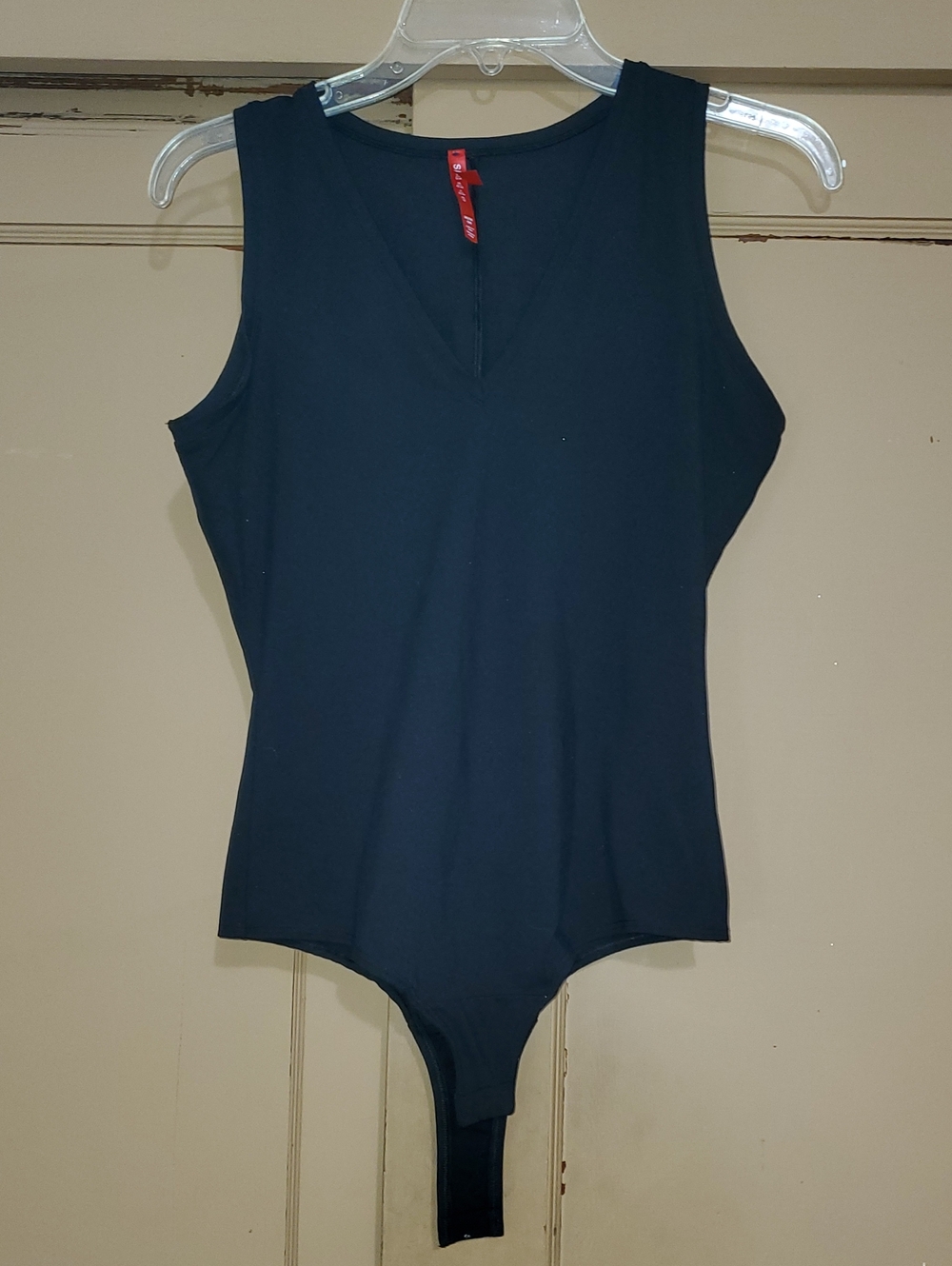 SPANX Black V-Neck Sleeveless Bodysuit